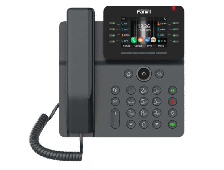 Contatti assistenza Fanvil: telefono IP V64 pronto per ricevere la chiamata del supporto tecnico